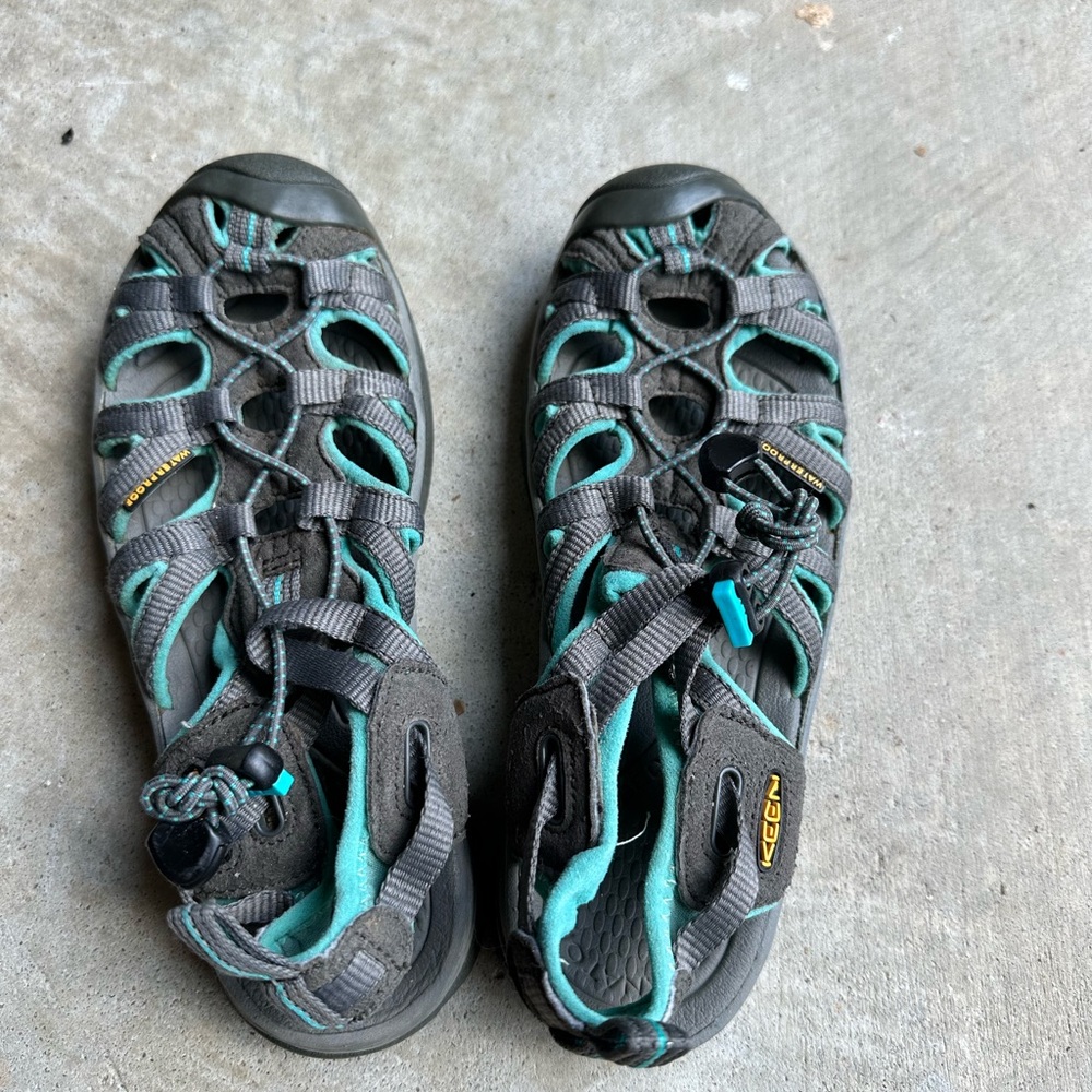 KEEN WHISPER Athletic Sport Sandal Gray Turquoise